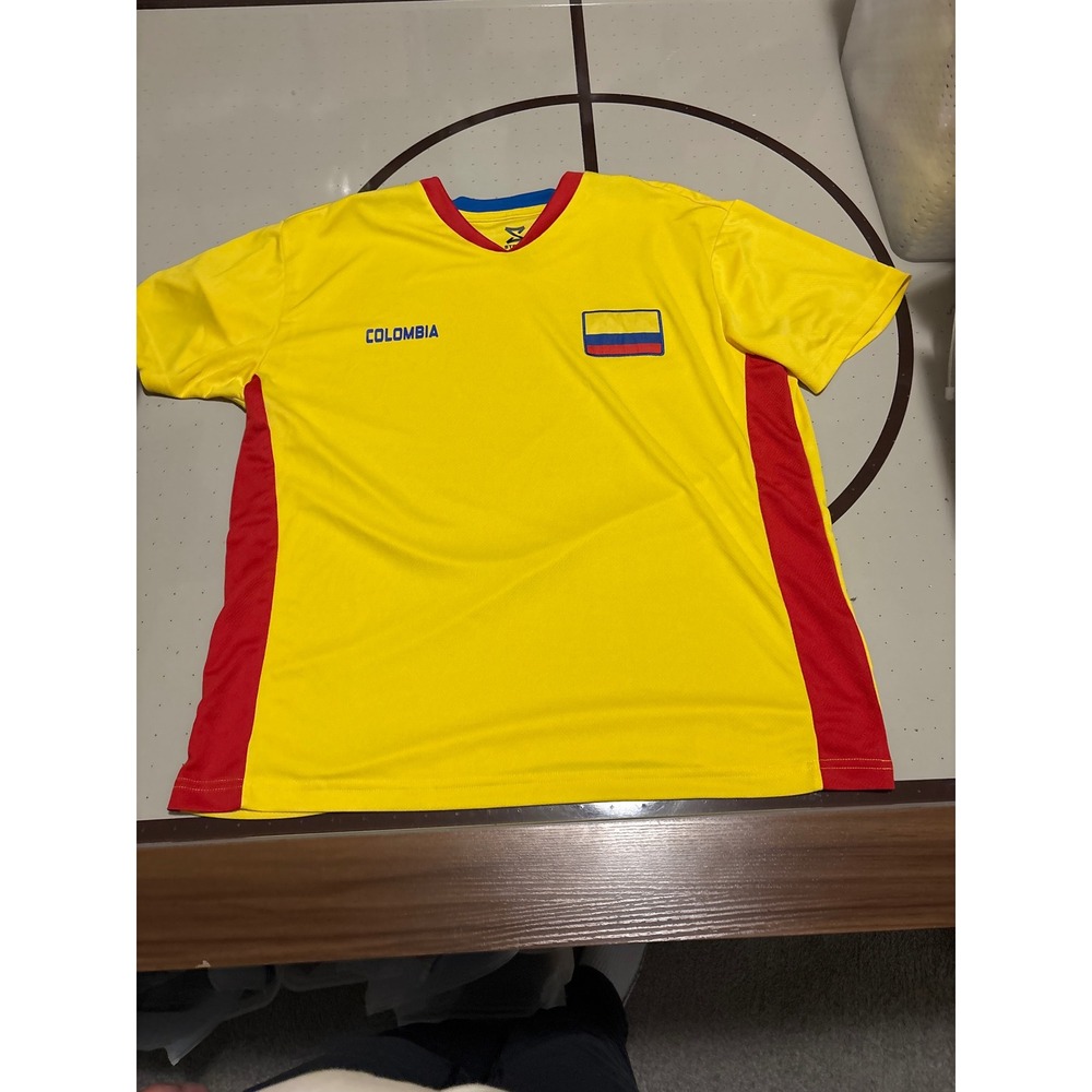 1286 Striker Colombia Soccer Jersey Mens XL Yellow Red Blue National Fan Shirt
